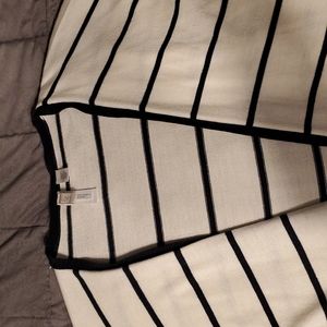 Loft kimono, cream with black horizontal stripes